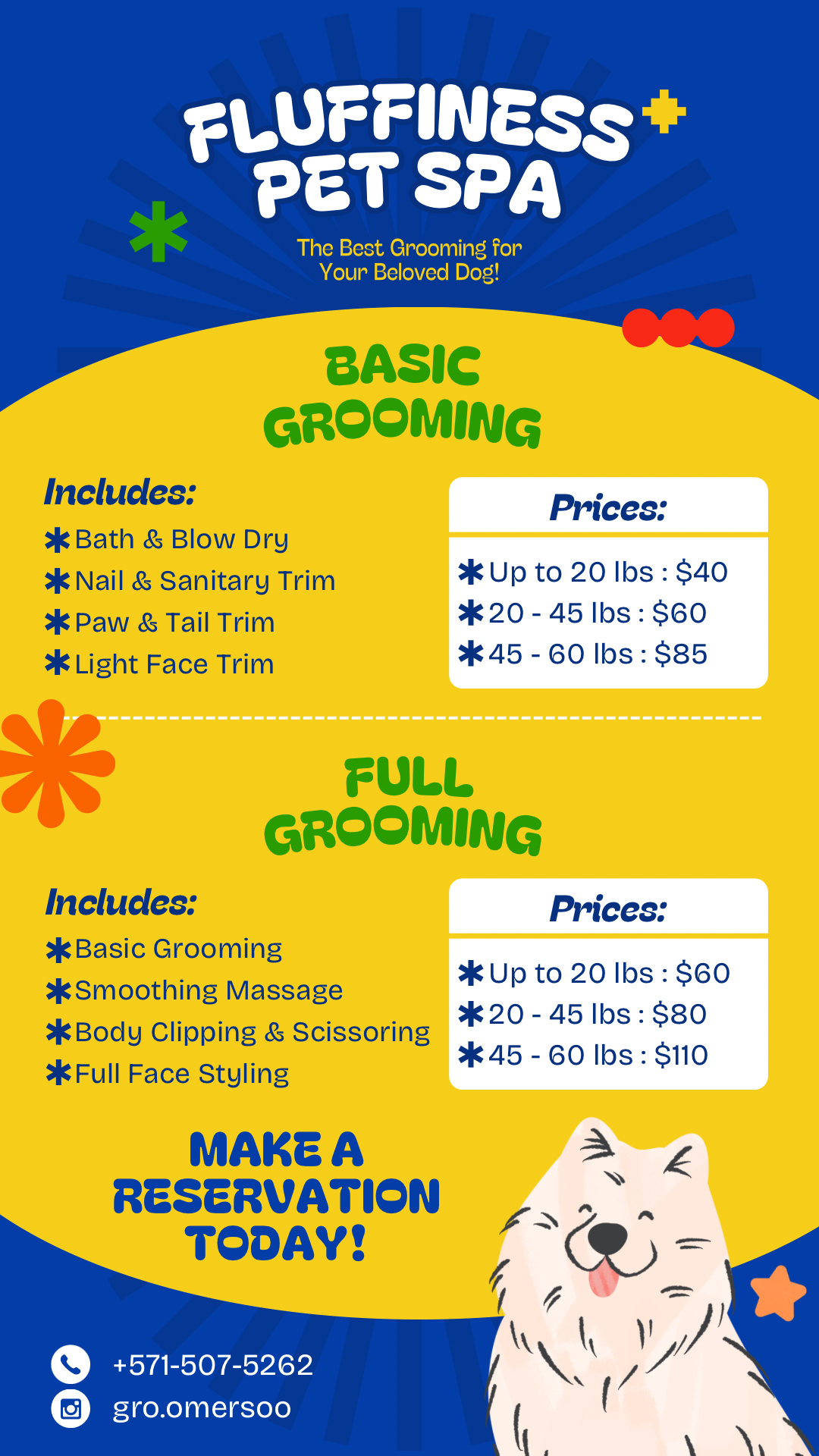 Fluffiness Pet Spa Prices